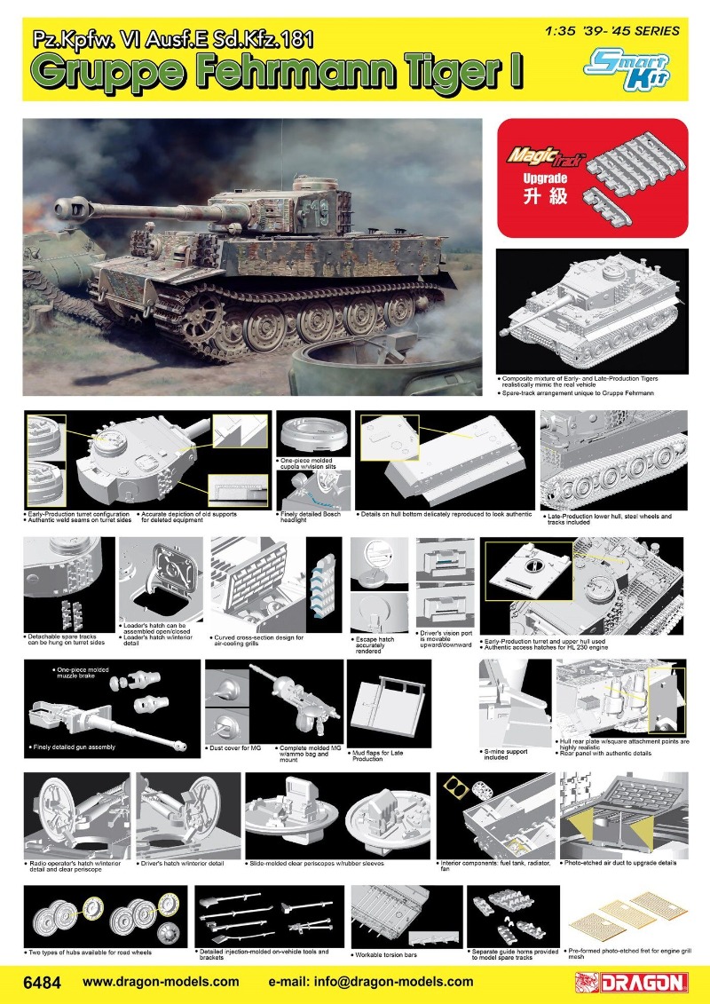 Dragon 6484, 1/35 Tiger I, Gru - đánh giá và giá Model Kit Dragon